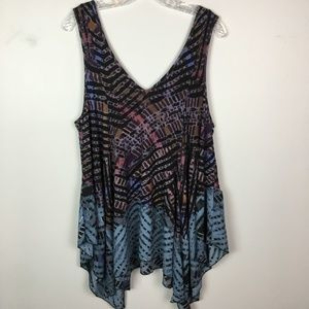 Free People Dip Dye Swing Tunic Tank Top M